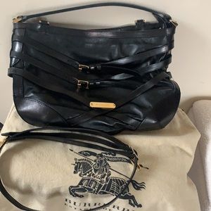 Authentic Burberry Leather Bridle Dutton Hobo Bag